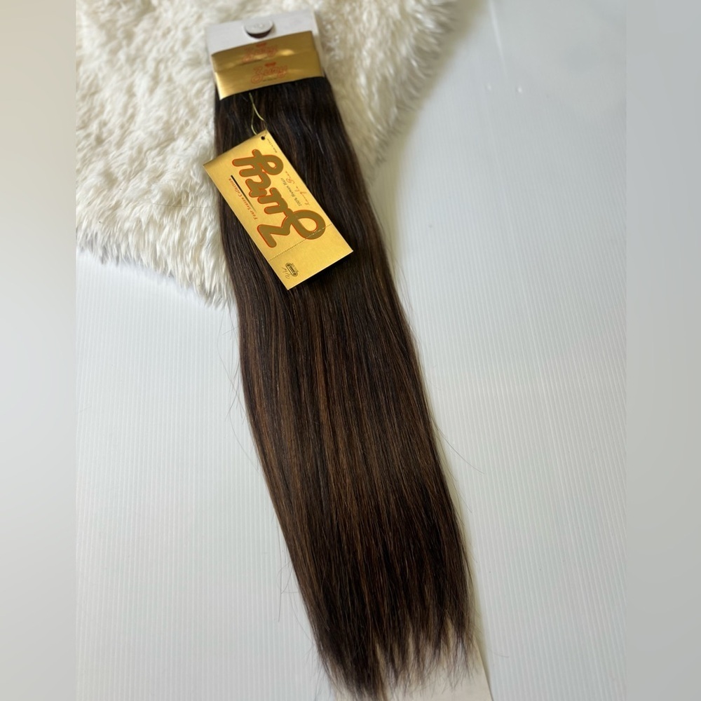 Ultra Silky‎ Black with Copper highlights Hair Extensions in 18 Inch FF 1…